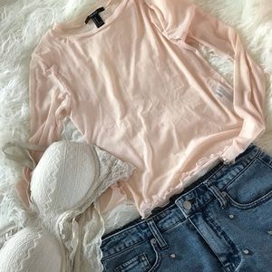Completely Sheer Long Sleeve Top